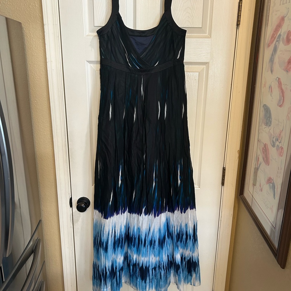 ✨RARE✨ Calvin Klein Cotton Silk Tie Dye Maxi Dress Empire waist